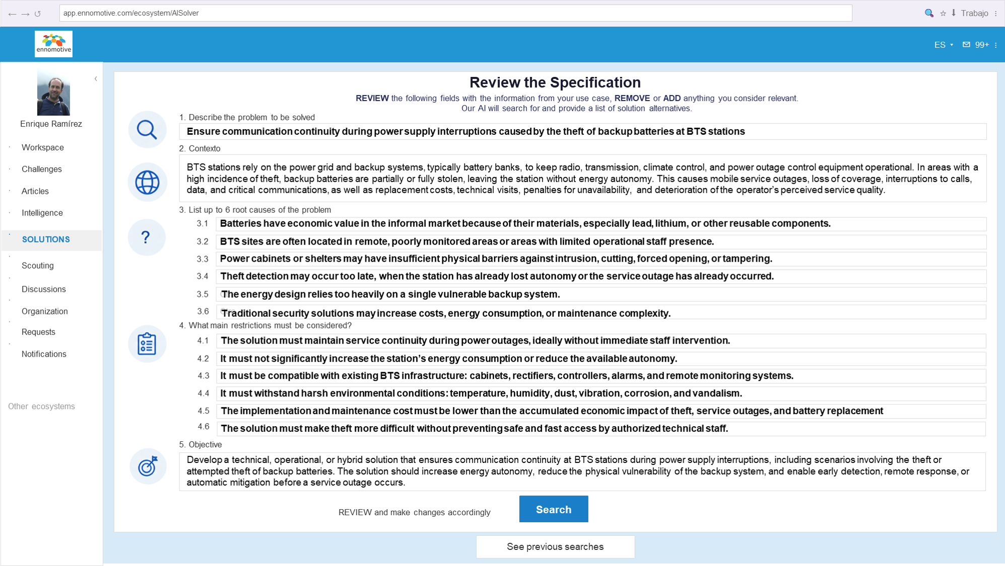 challenge specification